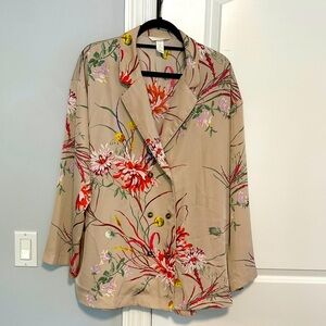 H&m floral print blazer style top